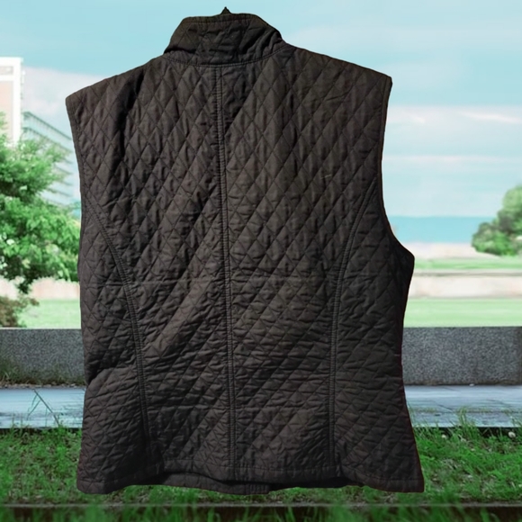 Talbot's Black Quilted Zip Up Vest - Picture 5 of 6